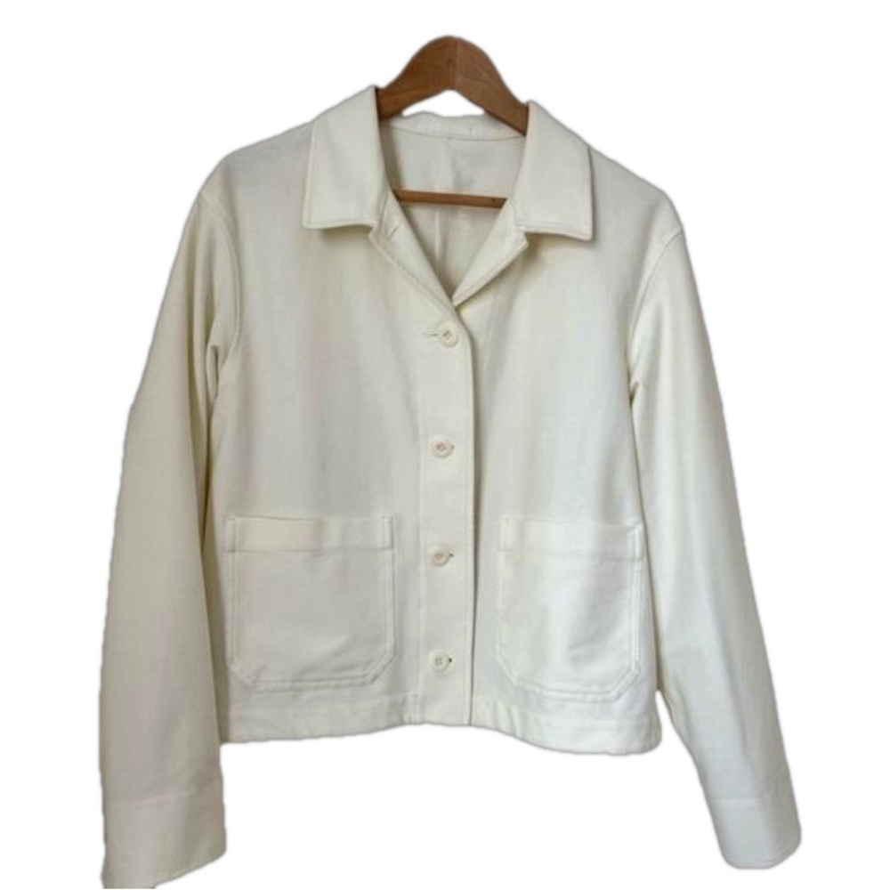 Uniqlo Off-White Collared Button Up Jacket. Size M